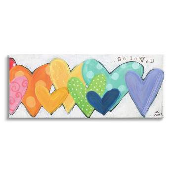 Stupell Industries Patterned Hearts So Loved Gallery Wrapped Canvas Wall Art