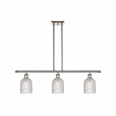 Bridal Veil - 3 Light Stem Hung Island In Art Deco Style-9.5 Inches Tall and 36 Inches Wide