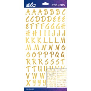 Sticko Alphabet Stickers - Brush Small, Gold Foil, 161pcs - 1 of 1
