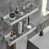 Racxily Bathroom Shelves Wall Mounted Glass Shelves for Bathroom Floating Shelf with Towel Holder Glass Shower Shelf - 2 of 4
