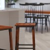 Merrick Lane Backless Bar Height Stools with Steel Supports and Footrest in Walnut Brown - Set Of 4 - 4 of 4