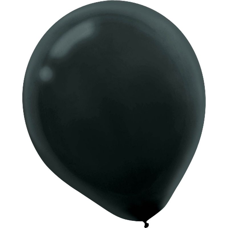 Amscan Solid Color Packaged Latex Balloons 5" Black 6/Pack 50 Per Pack (115920.1) 115920.10, 1 of 2