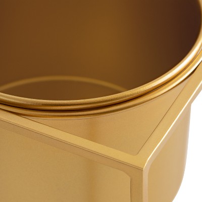 Gold Metal Geometric Frame Planter Set of 2