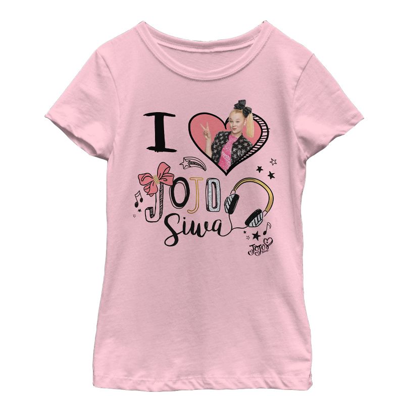 Girl's Jojo Siwa I Heart Jojo T-Shirt, 1 of 4
