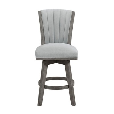 NicBex Dining Chairs Set of 2 Pub Height Chairs Seat Tufted Fabric with Solid Wood Frame for Kitchen,Gray