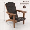 Costway Patio Adirondack Chair with Rattan Padded Seat Wide Armrests & Hidden Cupholder Black/Brown/Gray/White - 3 of 4