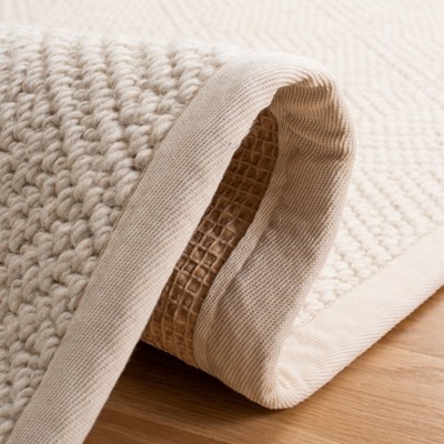 Ivory Flat Woven Wool Area Rug, 8' x 10'