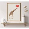 Kate & Laurel All Things Decor 18"x24" Sylvie Giraffe in Love Framed Canvas Wall Art by July Art Prints Zoo Animal - 3 of 4