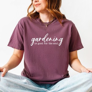 Simply Sage Market Gardening Is Good For The Soul Garment Dyed Tee - 1 of 4