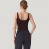 Anna-Kaci Active Women's Ribbed Knit Square Neck Tank Top with Wide Straps - 4 of 4