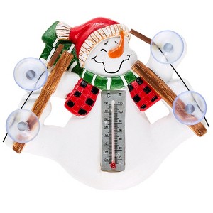The Lakeside Collection Skiing Snowman Window Thermometer - 1 of 3
