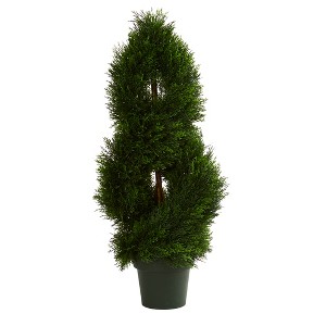 Nearly Natural Double Pond Cypress Spiral Artificial Topiary Tree UV Resistant (Indoor/Outdoor) - 1 of 4