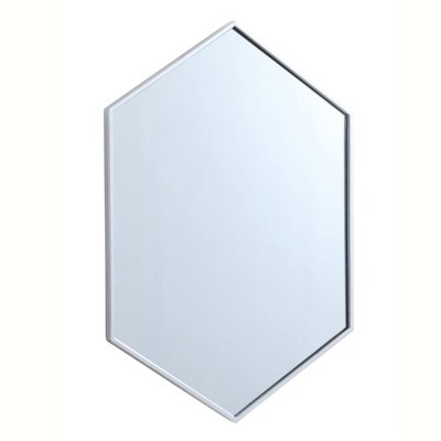 Contemporary Hexagon Silver Mirror 24" x 34"