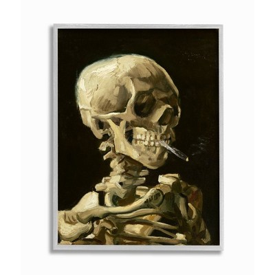 Stupell Industries Skeleton With A Smoke Tan Black Van Gogh Classical Painting