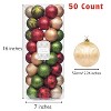 Every Day is Christmas Round 50ct 2.24"/57mm Shatterproof Christmas Tree Ornaments Set, Christmas Tree Balls Decoration - 2 of 4