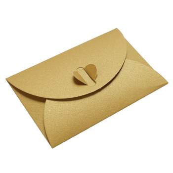 Unique Bargains Mini Envelopes Heart Clasp Tiny Items Storage Cute Present Card Holder for Wedding Greeting Party 24 Pcs
