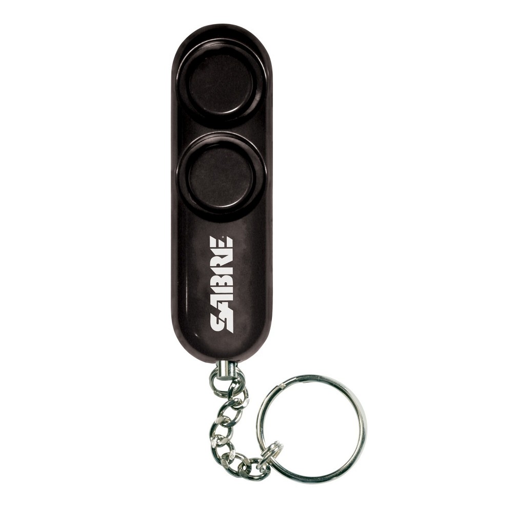 Sabre Personal Alarm Black: Safety Keychain Device with Alkaline Battery, Compact 0.9" Height, 2.5" Depth, 1.5" Width