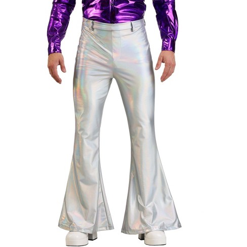 Halloweencostumes.com Large Men Holographic Men's Disco Pants, Gray ...