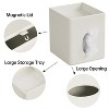 LunaLulinlk Tissue Box Cover, PU Leather Square Tissue Box Holder with Storage Tray Stylish Tissue Holder Decorative Organizer (White) - 4 of 4