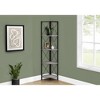 Monarch Specialties Bookshelf Bookcase Etagere Corner 4 Tier 60InchH Office Bedroom Metal Laminate Grey Black Contemporary Modern - 2 of 4