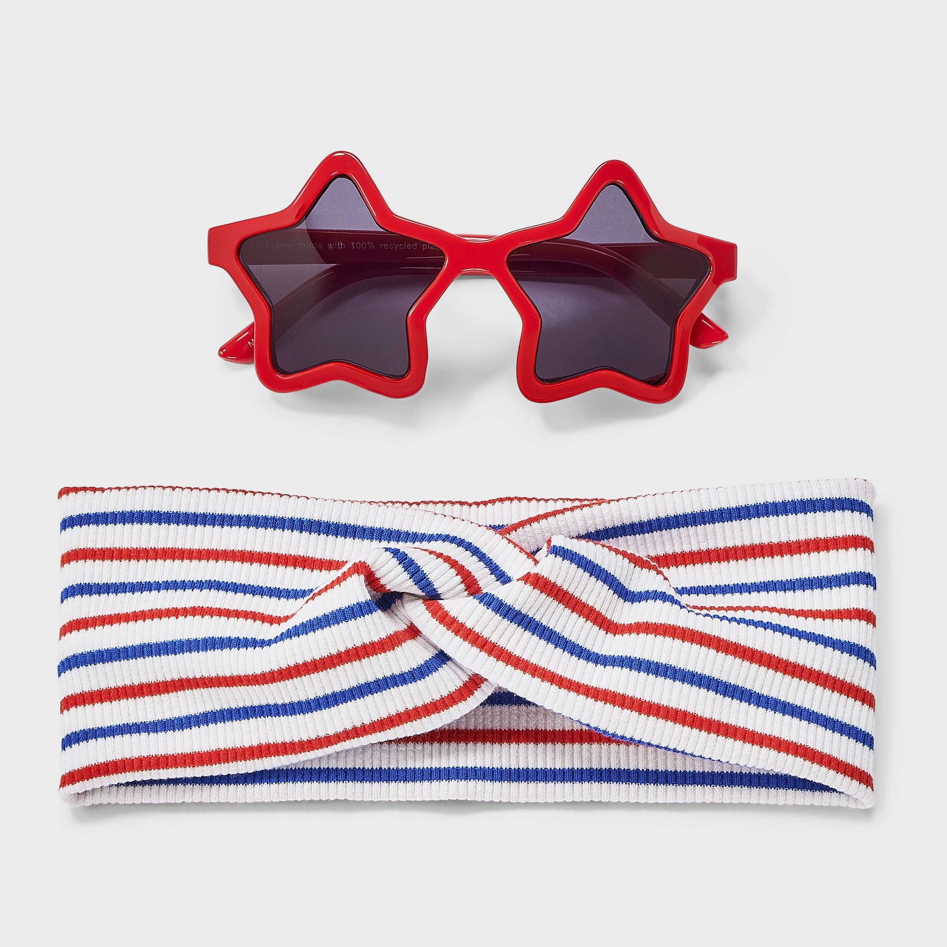 Toddler Girls' Star Sunglasses with Headband Set - Cat & Jack™ Red/White/Blue