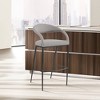 Armen Living 26" Ramona Iron and Faux Leather Counter Height Barstool - 2 of 4
