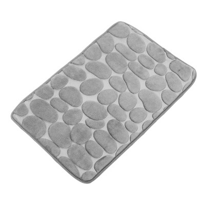 Unique Bargains Cobblestone Pattern Bathroom Rugs Polyester Bath Mat  Machine Washable Blue 60x40cm : Target