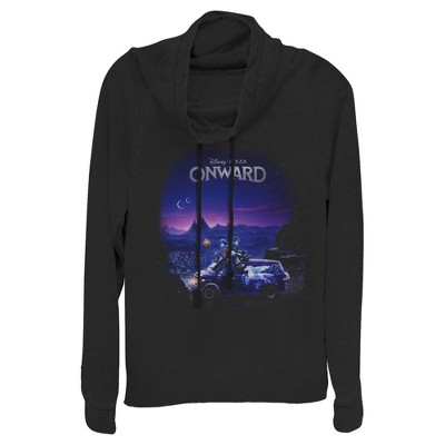 Juniors Womens Onward Movie Sunset Poster Cowl Neck Sweatshirt
