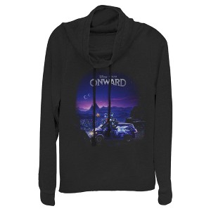 Juniors Womens Onward Movie Sunset Poster Cowl Neck Sweatshirt - 1 of 3
