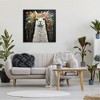 Stupell Industries Floral Llama on Black Canvas Wall Art - 2 of 4
