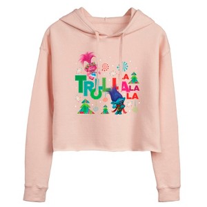Women's - Trolls - Troll La La La La Branch and Poppy Cropped Graphic Hoodie - 1 of 3