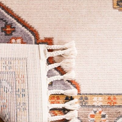 Orange Medallion Cotton Chenille Runner Rug