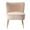 WestinTrends Phoebe Upholstered Tufted Velvet Accent Chair With Metal Leg - 3 of 4