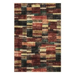 Washable Modern Geometric Patchwork Print Living Room Rugs, Soft Ultra Thin Non Slip Bedroom Carpet for Dining Room Home Office - 1 of 4