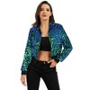 Anna-Kaci Women's Sequin Zip-Up Hooded Jacket with Ribbed Hem and Long Sleeves for Party Wear - 4 of 4