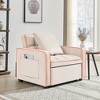 Velvet 3-in-1 Convertible Folding Chair Bed with Tufted Velvet Cushion and Modern Design - 4 of 4