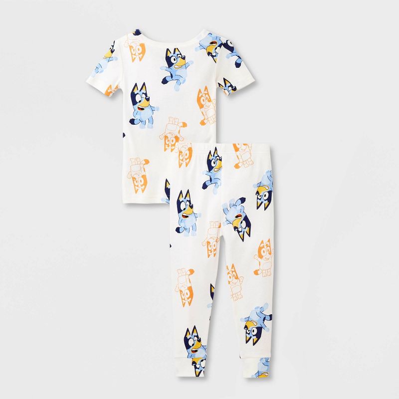 Toddler Girls' Snug Fit 4pc Bluey Pajama Set - White, 2 of 5