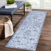 Washable Vintage Floral Rug Non Slip Low Pile Rug Soft Throw Floor Cover Foldable Indoor Carpet for Living Room Bedroom - 2 of 4