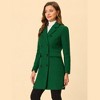 Allegra K Women's Elegant Notched Lapel Double Breasted Long Sleeve Winter Overcoat - 3 of 4