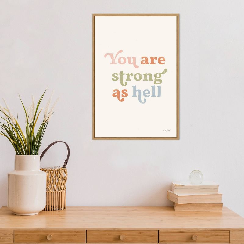 16&#34; x 23&#34; &#39;You Are Strong&#39; Pastel Artwork by Becky Thorns - Framed Wall Canvas by Amanti Art, Inspiring Typography, Modern Home Decor, 6 of 9