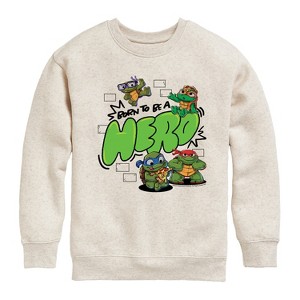 Boys' - Teenage Mutant Ninja Turtles Mutant Mayhem - Born To Be A Hero Graphic Long Sleeve Fleece Sweatshirt - 1 of 3