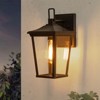 LLHZSY 1-Light Modern Outdoor Wall Lantern Sconce 12 3/5" Black Outdoor Wall Lights Fixture with Glass Shade - 2 of 4