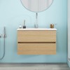 SEVOBAL Bathroom Sinks Wall Mount Vanity with Ceramic Sink Double Soft Close Drawers Natural Wood for Home Decor, White, 31.8"*18.5"*20.5" - 4 of 4