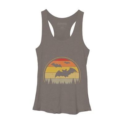 Women's Design By Humans Vintage Retro Vampire Bats Halloween Costume By Chos Racerback Tank Top
