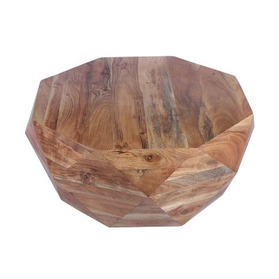The Urban Port 33" Diamond Shape Acacia Wood Coffee Table with Smooth Top Natural Brown