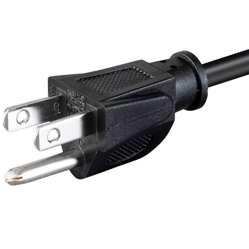 Monoprice Power Cord - 8 Feet - Black | NEMA 5-15P to IEC-320-C13, 18AWG, 10A, SVT, 125V, 4 of 7