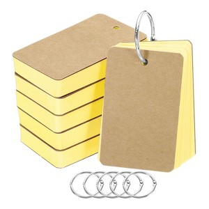 Unique Bargains Memory Learning Office Blank Index Cards with Ring 300 Pcs - 1 of 4