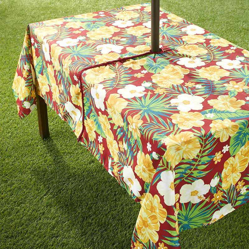 The Lakeside Collection Zippered Outdoor Umbrella Hole Tablecloths, 1 of 5