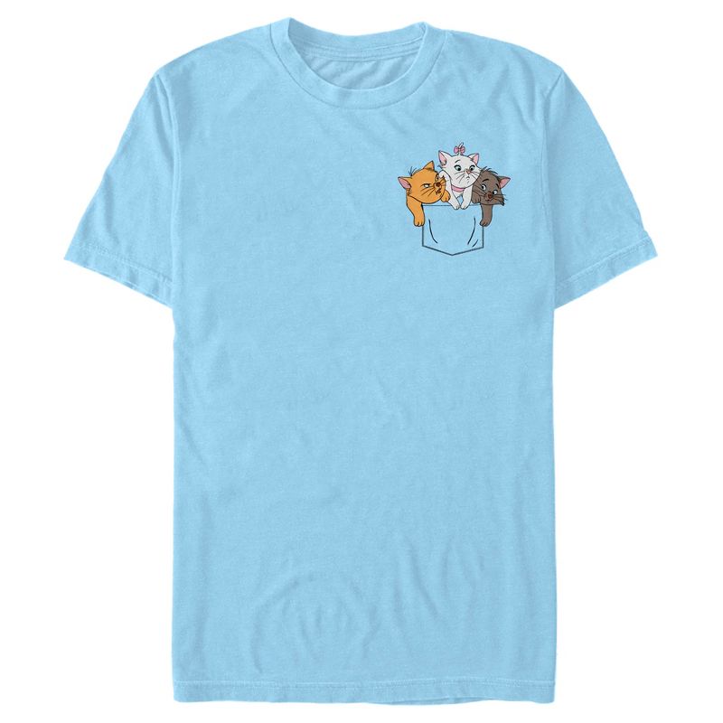 Men's Aristocats Kittens Faux Pocket T-Shirt, 1 of 5