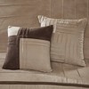 Lyngins 7-Piece Queen Comforter Set, Casual Style Faux Suede Bedding Set with Pintuck Details, Soft Micro-Suede, Machine Washable Quilt Bedding Set - 4 of 4